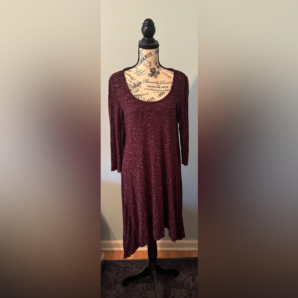 Elegant Burgundy Women's Dress